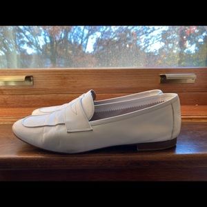 Mansur Gavriel White Leather Loafers